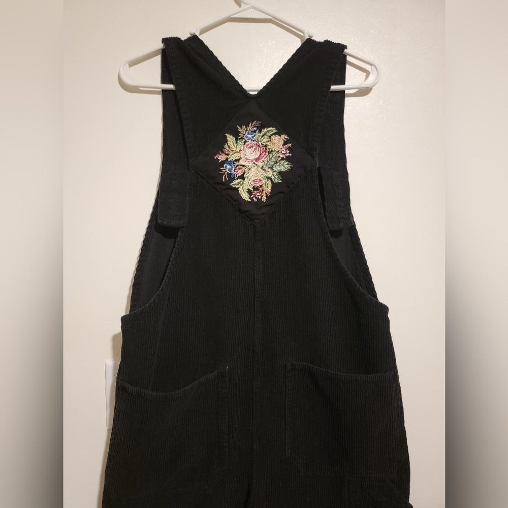 Victorian Trading Co. Embroidered Corduroy Wide Leg Womens Overalls Sz M Y2K 90s - Picture 12 of 14